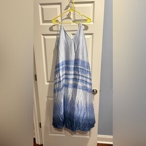 Talbots Haven Silky Dip Dye Maxi Dress, Size M, Iris Tonal, NWT